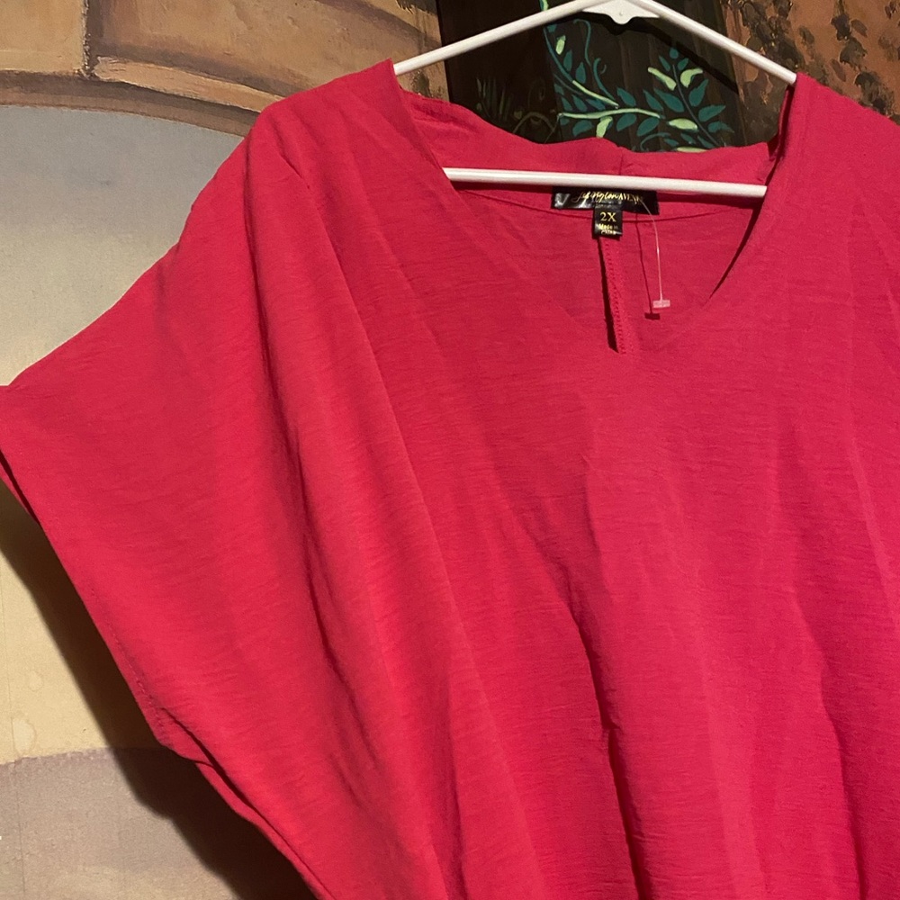 Pink drop shoulder sleeve dress with braided belt NWOT - Picture 4 of 7